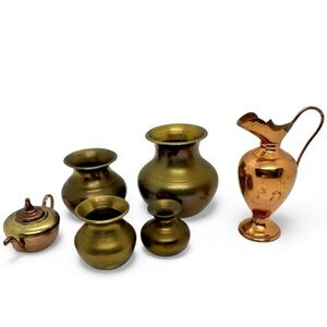Vintage Miniature Brass & Copper Collectible Set